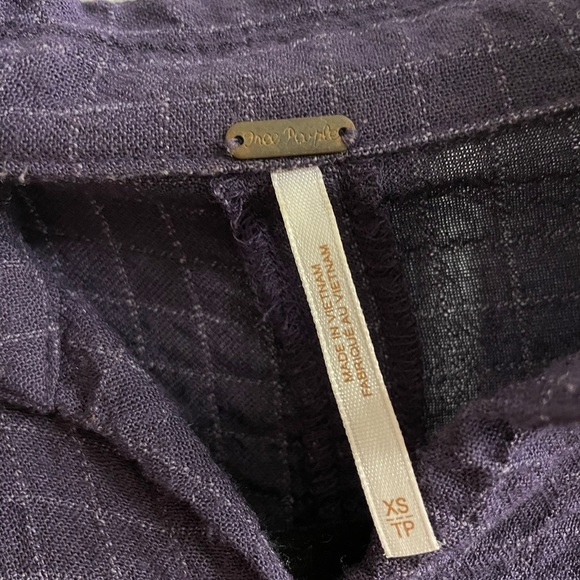 Free People Purple Stripe Checkered Midi Dress XS Boho - Picture 4 of 5